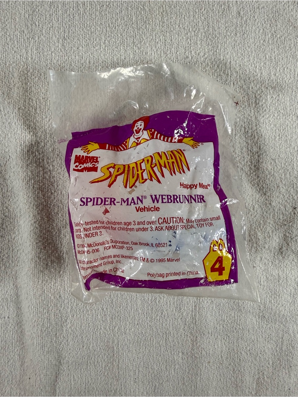 Vintage 1995 McDonalds Happy Meal Marvel Comics Spider-Man Webrunner Vehicle